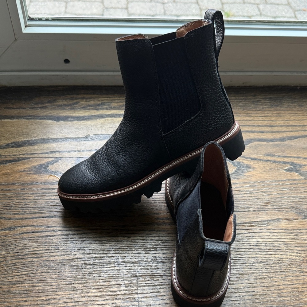 Women’s Madewell Black Leather Lug Boots - Brand New!
